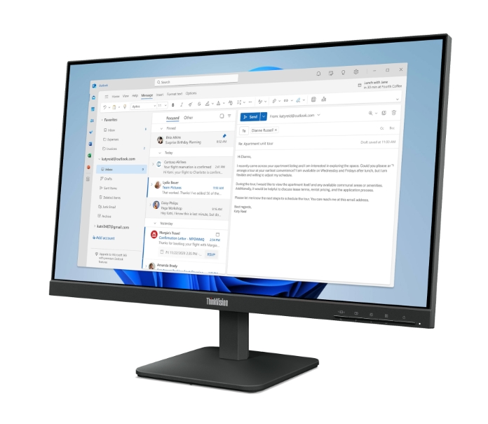Lenovo ThinkVision S24-4e 23.8" IPS WLED, 1920x1080, 16:9, 4ms, 100Hz, 250 cd/m2, 1300:1, HDMI, VGA, - 64B5KAT1EU