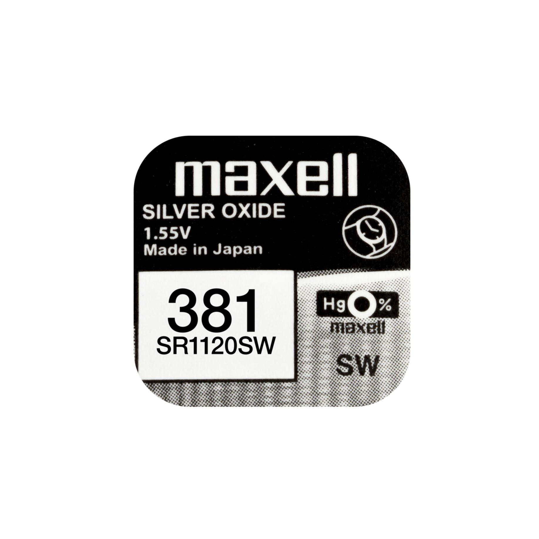 Бутонна батерия сребърна MAXELL SR1120 SW /381/391/  AG8   1.55V - ML-BS-SR1120-SW
