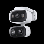 Безжична камера за видеонаблюдение TP-Link Tapo C246D с 2 обектива, 2K 3MP + 2K 3MP, За вътрешна/външна употреба, Нощно виждане, Интелигентно AI разпознаване, Двупосочно аудио, ONVIF